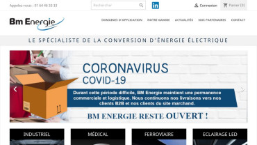 Page d'accueil du site : BM Energie