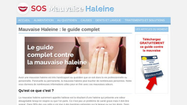 Page d'accueil du site : SOS Mauvaise Haleine