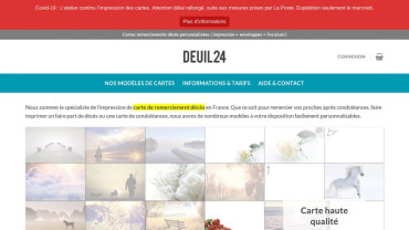 Page d'accueil du site : Deuil 24