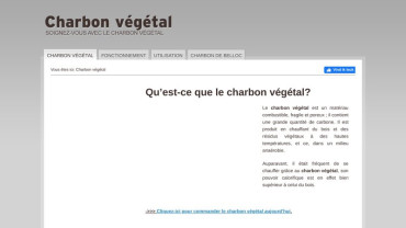 Page d'accueil du site : Charbon Végétal