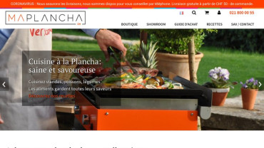 Page d'accueil du site : Ma Plancha