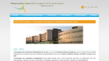 Page d'accueil du site : Chirugie orthopédique à Nantes