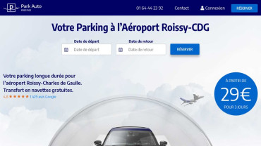Page d'accueil du site : Park Auto Prestige