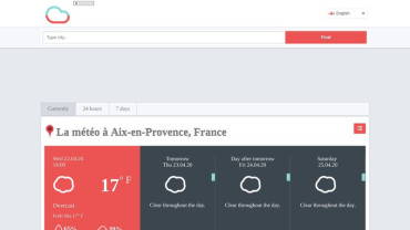 Page d'accueil du site : Météo Aix-en-Provence