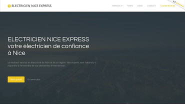 Page d'accueil du site : Electricien Nice Express
