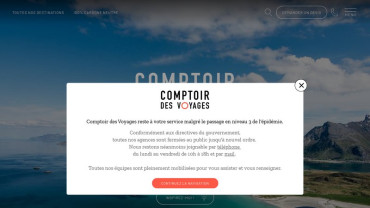 Page d'accueil du site : Comptoir des Voyages