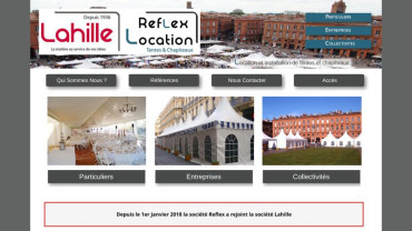 Page d'accueil du site : Reflex location