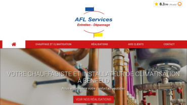 Page d'accueil du site : AFL Services