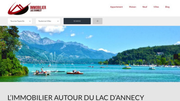 Page d'accueil du site : Immobilier Lac Annecy