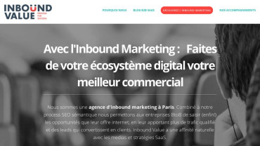 Page d'accueil du site : Inbound Value