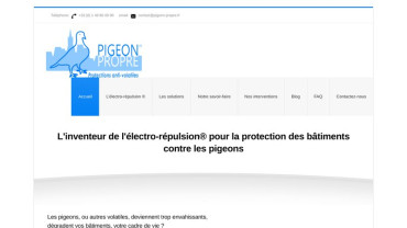 Page d'accueil du site : Pigeon Propre
