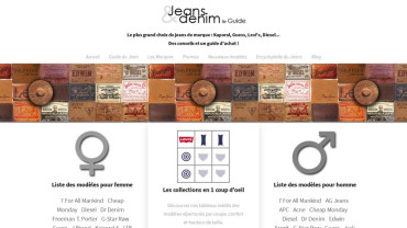 Page d'accueil du site : Le Guide Jeans & Denim