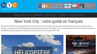 Page d'accueil du site : NYC.fr
