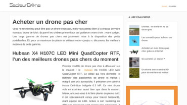 Page d'accueil du site : Secteur Drone