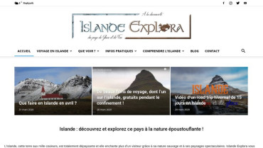 Page d'accueil du site : Islande Explora