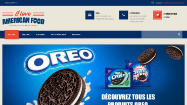Page d'accueil du site : I Love American Food