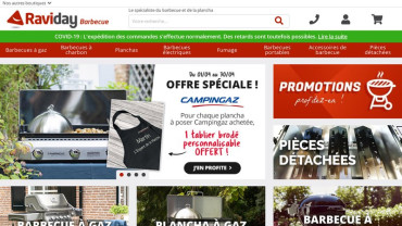 Page d'accueil du site : Raviday Barbecue