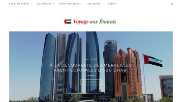 Page d'accueil du site : Voyages aux Emirats