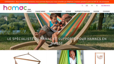 Page d'accueil du site : Hamac Club