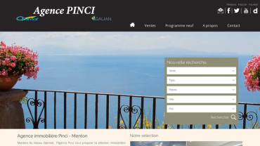 Page d'accueil du site : Agence Pinci