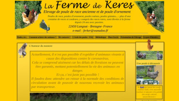 Page d'accueil du site : La Ferme de Keres