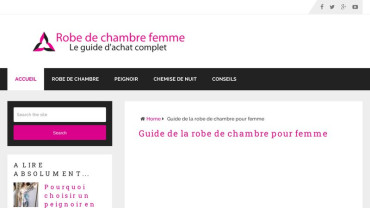 Page d'accueil du site : Robe de chambre femme