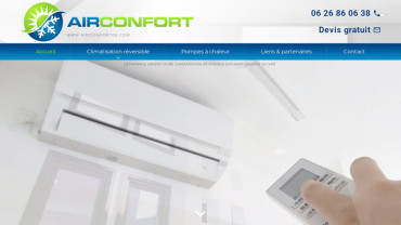 Page d'accueil du site : Air Confort 06