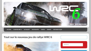 Page d'accueil du site : WRC 6