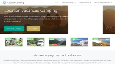 Page d'accueil du site : Location Camping