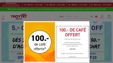 Page d'accueil du site : Cafés Trottet