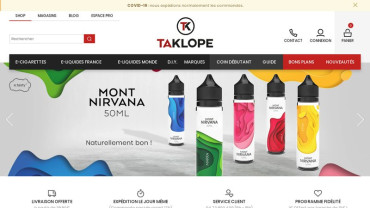 Page d'accueil du site : Taklope