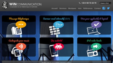 Page d'accueil du site : WinCommunication
