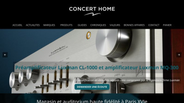 Page d'accueil du site : Concert Home