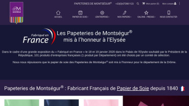 Page d'accueil du site : Papeterie Montségur