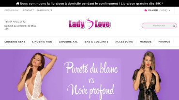 Page d'accueil du site : Lady Love
