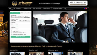 Page d'accueil du site : Jet Transfert