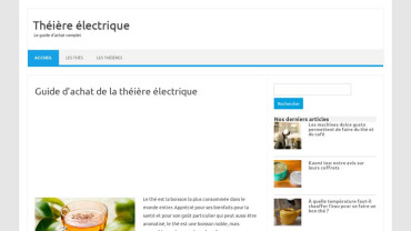 Page d'accueil du site : Théière électrique