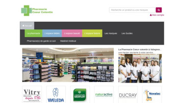 Page d'accueil du site : Pharmacie Coeur Cotentin