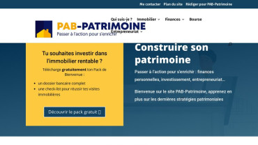 Page d'accueil du site : PAB-Patrimoine