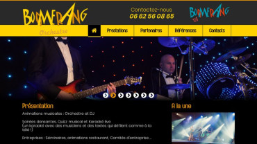 Page d'accueil du site : Boomerang Orchestre