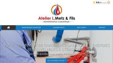 Page d'accueil du site : Atelier L. Metz & Fils