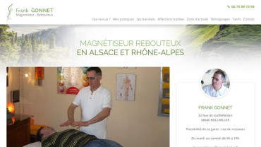 Page d'accueil du site : Frank Gonnet Magnétiseur