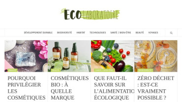 Page d'accueil du site : Eco-laboratoire