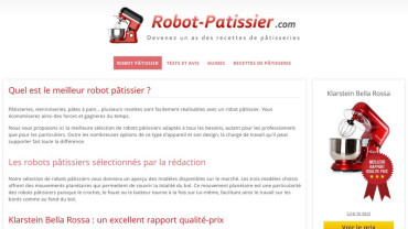 Page d'accueil du site : Robot Pâtissier