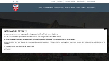 Page d'accueil du site : Golf du Vaudreuil