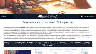 Page d'accueil du site : Monsieur Pas Cher