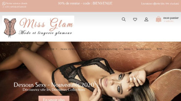 Page d'accueil du site : Miss Glam