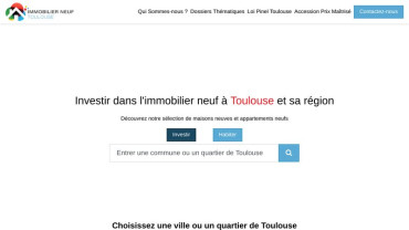 Page d'accueil du site : Immobilier Neuf Toulouse