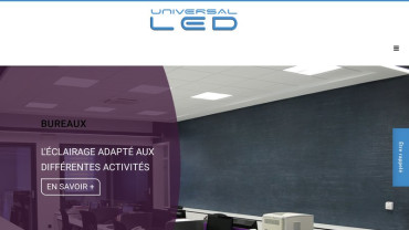 Page d'accueil du site : Universal LED