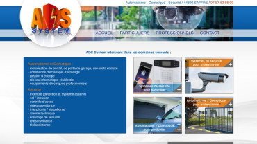 Page d'accueil du site : ADS System